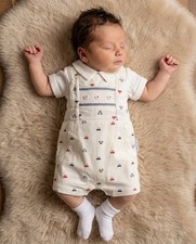 Baby Boy Dungaree Top Smocked
