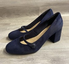M&S Navy Blue Heeled Court