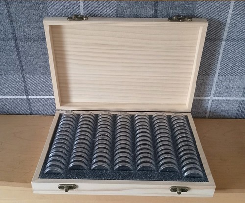 New wooden coin collection - new, box