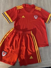 Boys Wales Football Shirt and shorts kit age 10-11