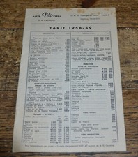Au Pelican Toy Train Shop Passage Du Havre Paris Price List 1958 - Very Rare