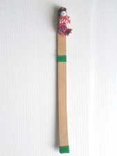 Vintage Japanese Geisha Kimono Folded Fabric Wood Bookmark Doll Purple Dress