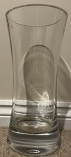 LSA International Clear Glass Vase with Solid Base 30cm Tall 14cm Wide Handmade