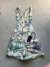 New Levis Women’s Short Tie Dye Dungarees Size XS (D4709)