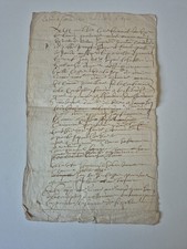 France - Antique 1666 Manuscript Document -