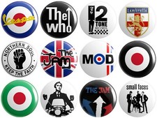 12 x Mod - Various Designs - BUTTON PIN BADGES 25mm 1 INCH | Jam Who Weller v2