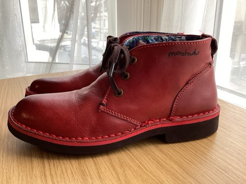 Moshulu red leather ankle - leather,