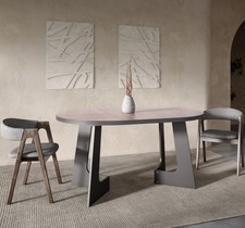 Belagio, Oak Halifax Effect, Modern Extending Dining Table, 110 - 160 cm