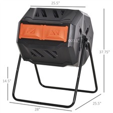 Dual chamber compost tumbler - dual,
