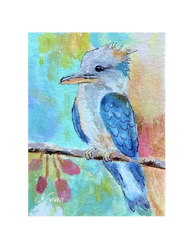 Aceo kenna gouache painting - by,