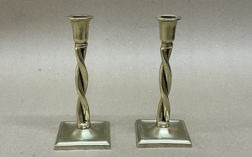 Pair brass barley - brass,