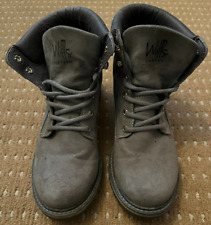 'Will's Vegan Shoes' Boots Black Grey Leather Lace-Ups WVS Size UK 5 / 38 in VGC