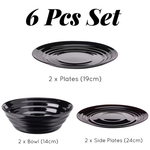 Black dinnerware bowl - black,