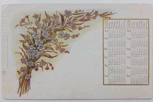 Antique postcard calendar - antique,