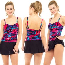 Ladies Pink Blue Printed Leaf