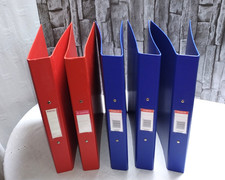 X5 A4 Ring Binders Red And Blue ~ Used ~ Good ~ 2 Rings