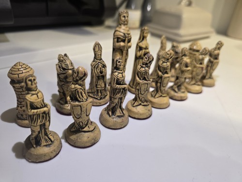 Vintage medieval chess pieces - vintage,