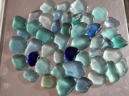 Flat sea glass - flat, pieces