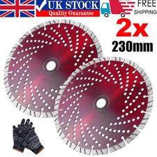 2 X 9 Inch 230mm Diamond Cutting Disc Stone Masonry Hard Brick Tile Concrete UK