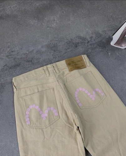Beige evisu jeans pink - evisu, logo