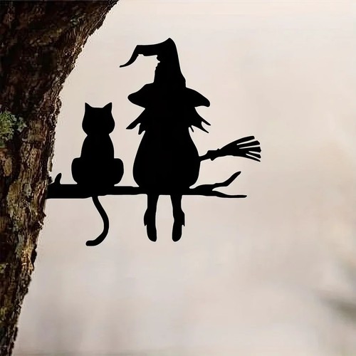 Cute witch cat garden stake - cute,