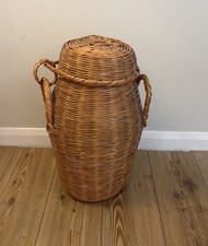 Vintage wicker storage basket - wicker,