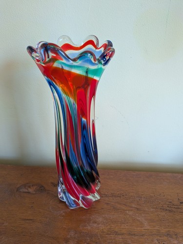 Murano glass vase - vase, blue