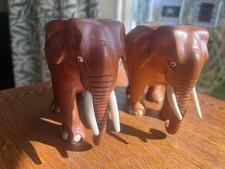 Wooden Elephant Couple Gift