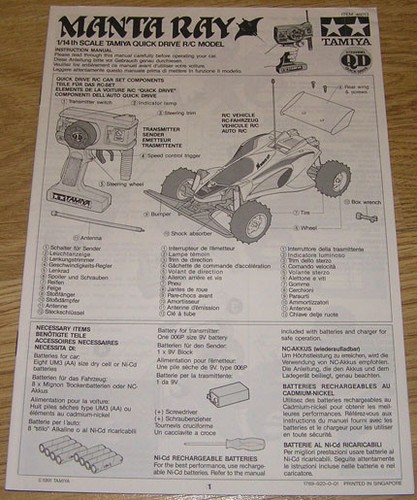 Tamiya manta ray manual - ray,