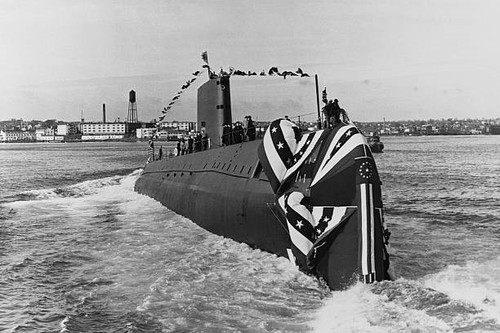 Launching the uss nautilus - launching, of