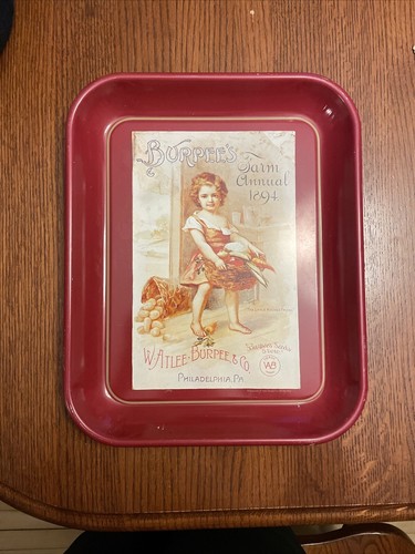 Vintage metal tray burpee - vintage,