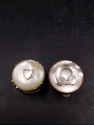 Two antique bachelor buttons - two,