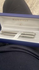 Waterman Paris Fountain Pen And  Ballpoint Pen Chrome Brushed  Writing Tools