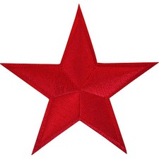 Red Star Iron On Patch Sew On