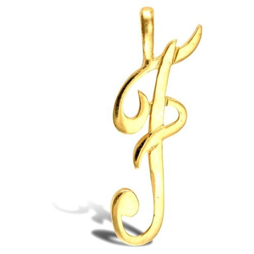 9ct gold initial script - initial,