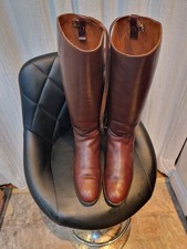 Vintage Equestrian riding boots Equestrian Tall Boots size 6 UK tan leather vgc