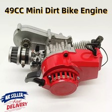 49CC MINI DIRT BIKE ENGINE WITH TRANSFER BOX RED PULL START MINI MOTO ENGINE UK