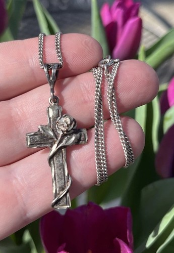 Vtg sterling silver - silver, cross