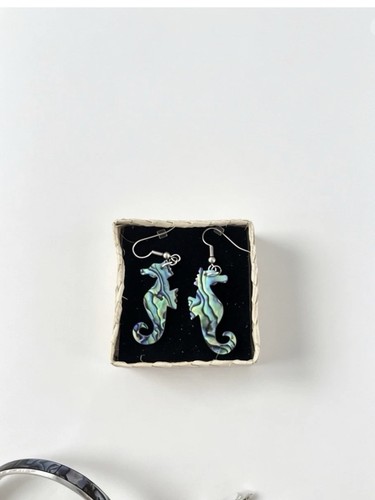 Paua shell iridescent seahorse - paua,