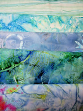 Bolt end bargains 100% Cotton Hand Dyed Bali Batik Quilt, Craft Fabric 7 designs