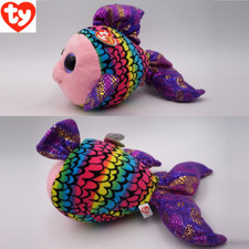 10" Rainbow Fish Ty Beanie Boos Boo Flippy Plush Soft Toy New Tag Kids Gift