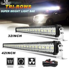 Tri-Row 22/32/42/52" LED Light Bar Spot Flood Combo 12V DRL Lamp SUV 4X4 Truck