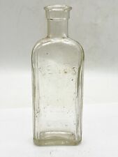 VINTAGE CLEAR GLASS CHEMISTS BOTTLE HOME DECOR VENOS LIGHTENING COUGH CURE