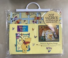 New Winnie The Pooh Hello Mr Butterfly Cot Valance Sheet - Matches Cot Bed Duvet