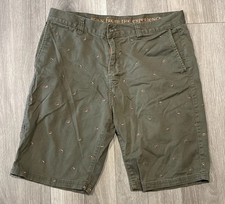 Prana Shorts Mens 36 Green Table Rock Chino All Over Carabiner Logo Climbing