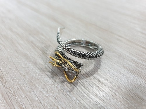 Dragon wrap ring silver - wrap, –