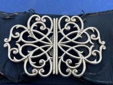 BEAUTIFUL VINTAGE SOLID SILVER NURSES BELT BUCKLE & BELT LON 1979