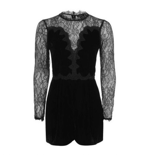 Topshop black lace velvet - black,