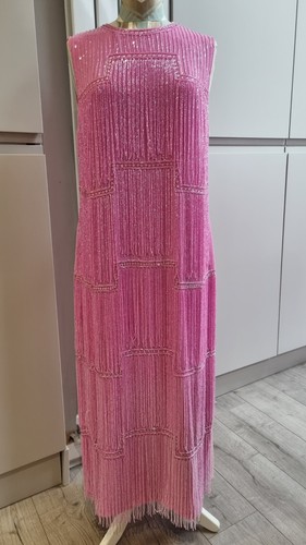 Asos design pink beaded fringe - pink,