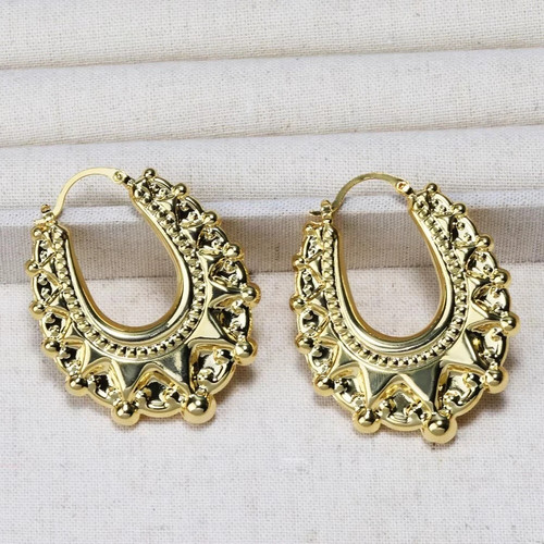 9ct gold gypsy style creole - 9ct,